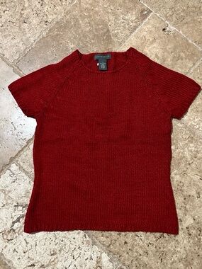 Banana Republic Burgundy Fitted Knit Baby Tee